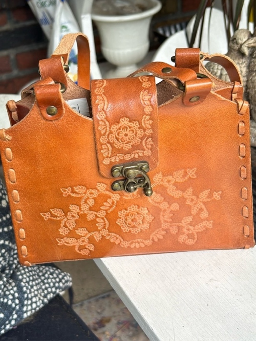 Hand Tooled Leather Bag